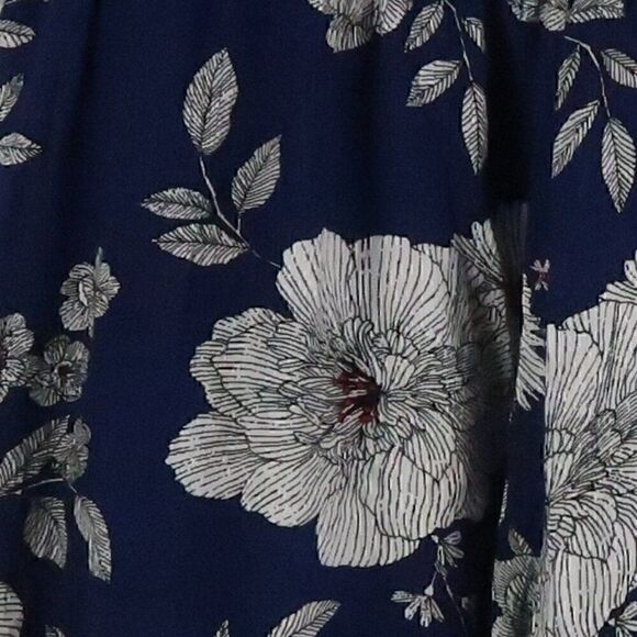 C WONDER BLUE FLORAL HIGH RISE RAYON SHORTS WITH POCKETS SIZE XL - Picture 8 of 8